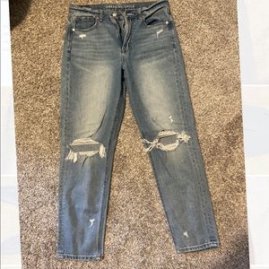 American Eagle High Waisted Ripped Mom Jeans